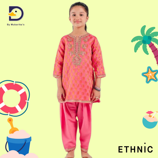 TEA PINK JAQARD ETHNIC