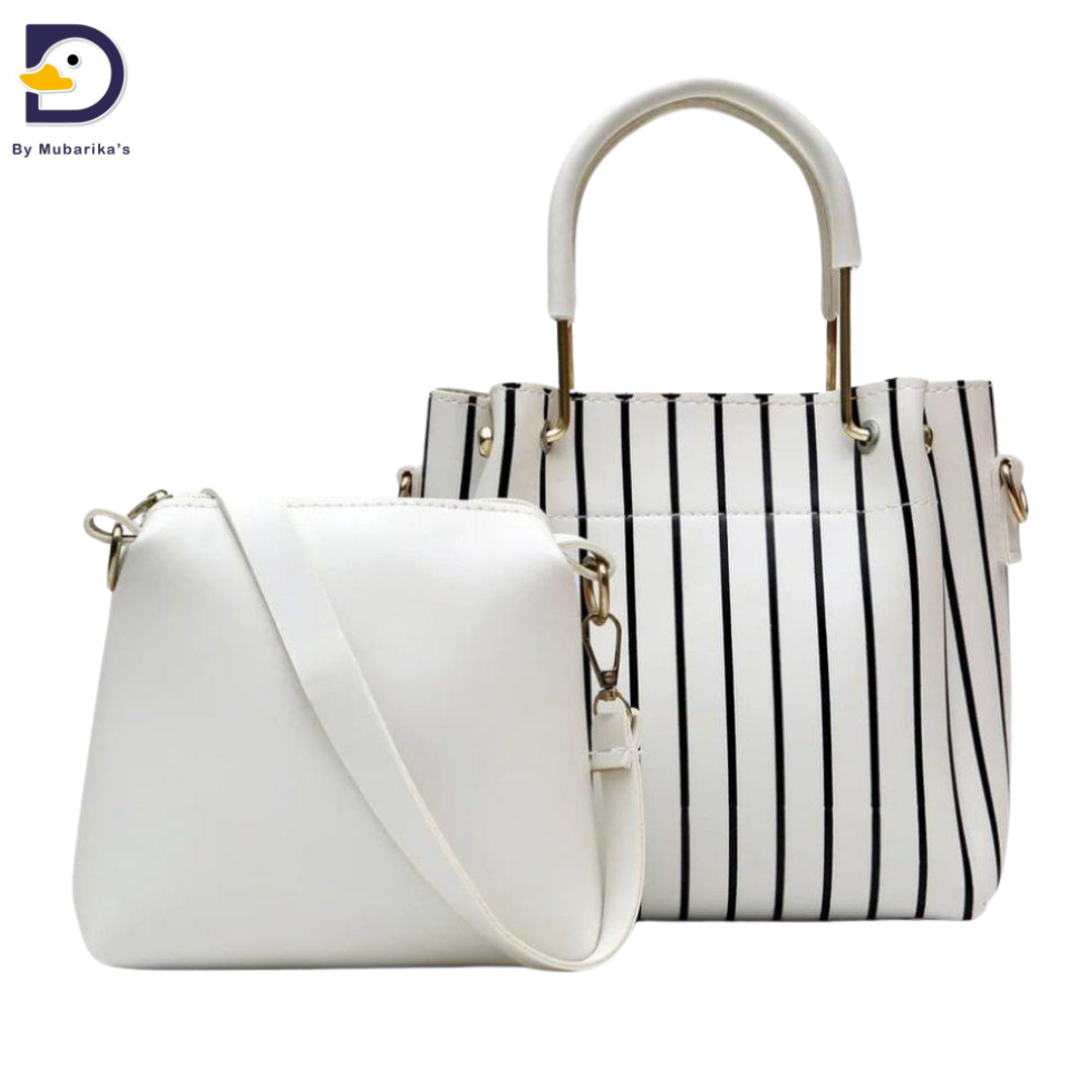 Women's Printed Leather Hand Bag Pair