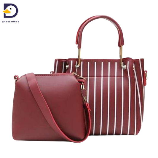 Women's Printed Leather Hand Bag Pair