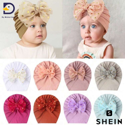 1 PC Thread Chiffon Bow Knot Baby Hat- Shein