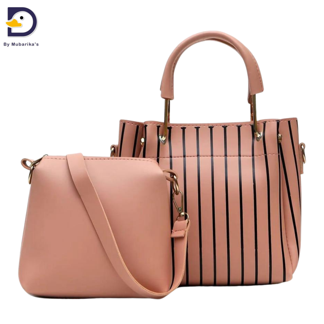 Women's Printed Leather Hand Bag Pair