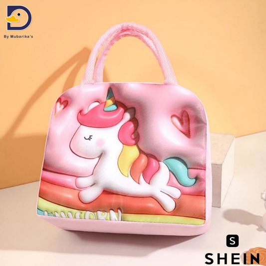 New Arrival Large Capacity 3d Visual Cartoon Design Outdoor Insulated Lunch Bag For Office Workers And Students, With Handles And Thick Aluminum Foil