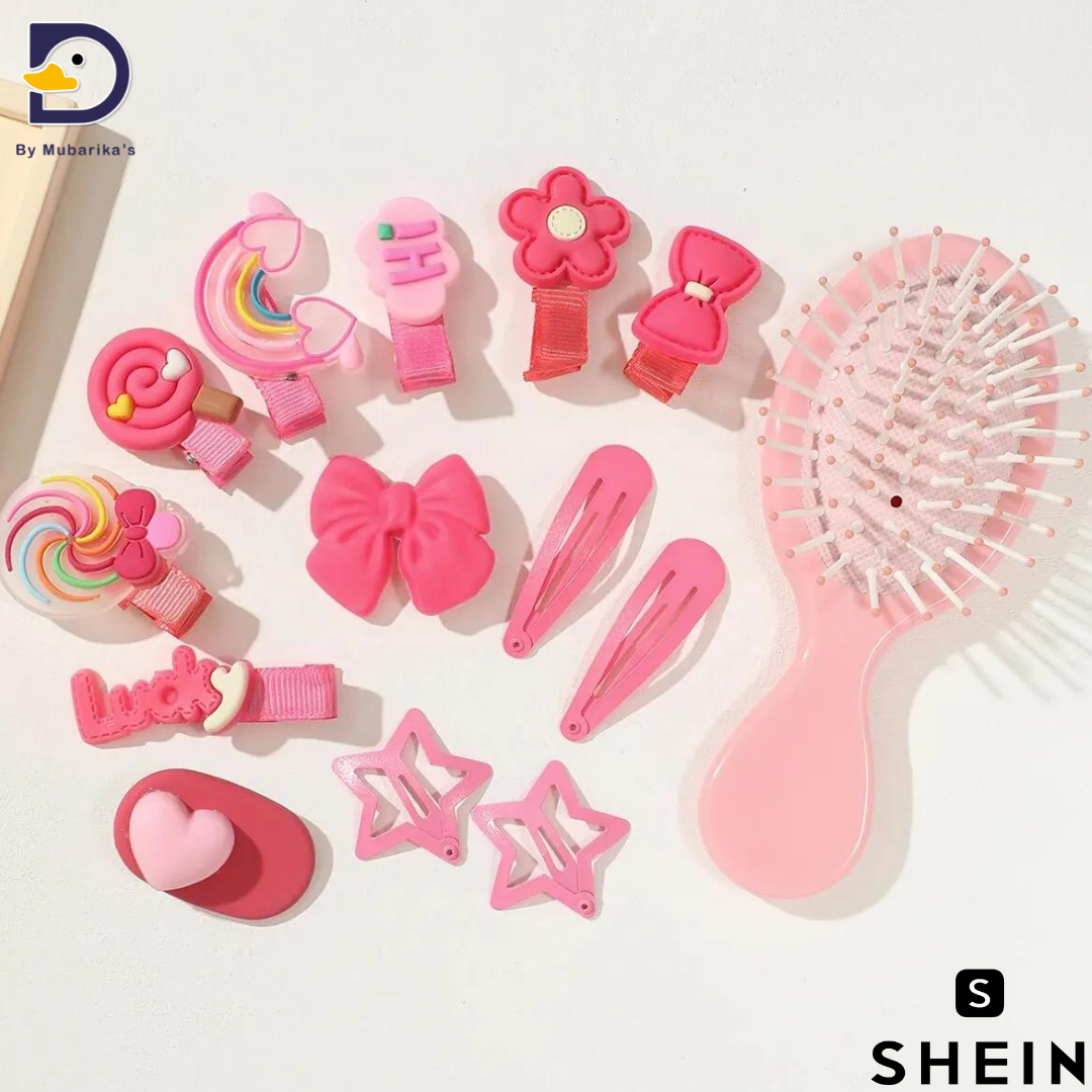 13 Pcs Sweet and Cute Kids French Princess Headdress Bow Ribbon Pair Clip BB Clip Comb Set