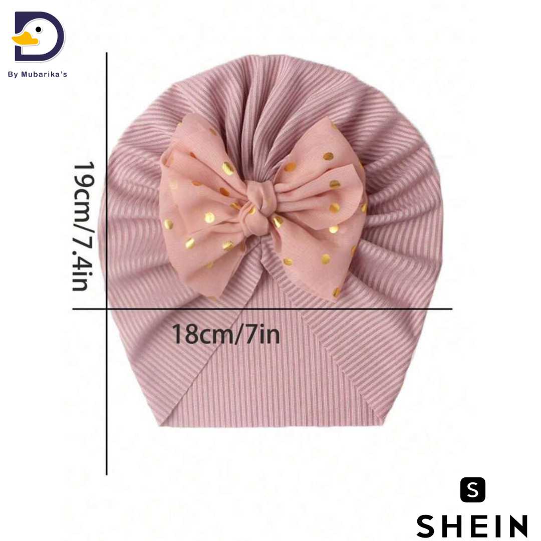 1 PC Thread Chiffon Bow Knot Baby Hat- Shein