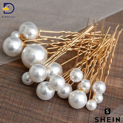 18pcs Girls' Party Hairstyle Pearl Hairpin, French Pearl Decor U-shaped Hairpin, Suitable For Party, Banquet, Wedding Bride, Flower Girl