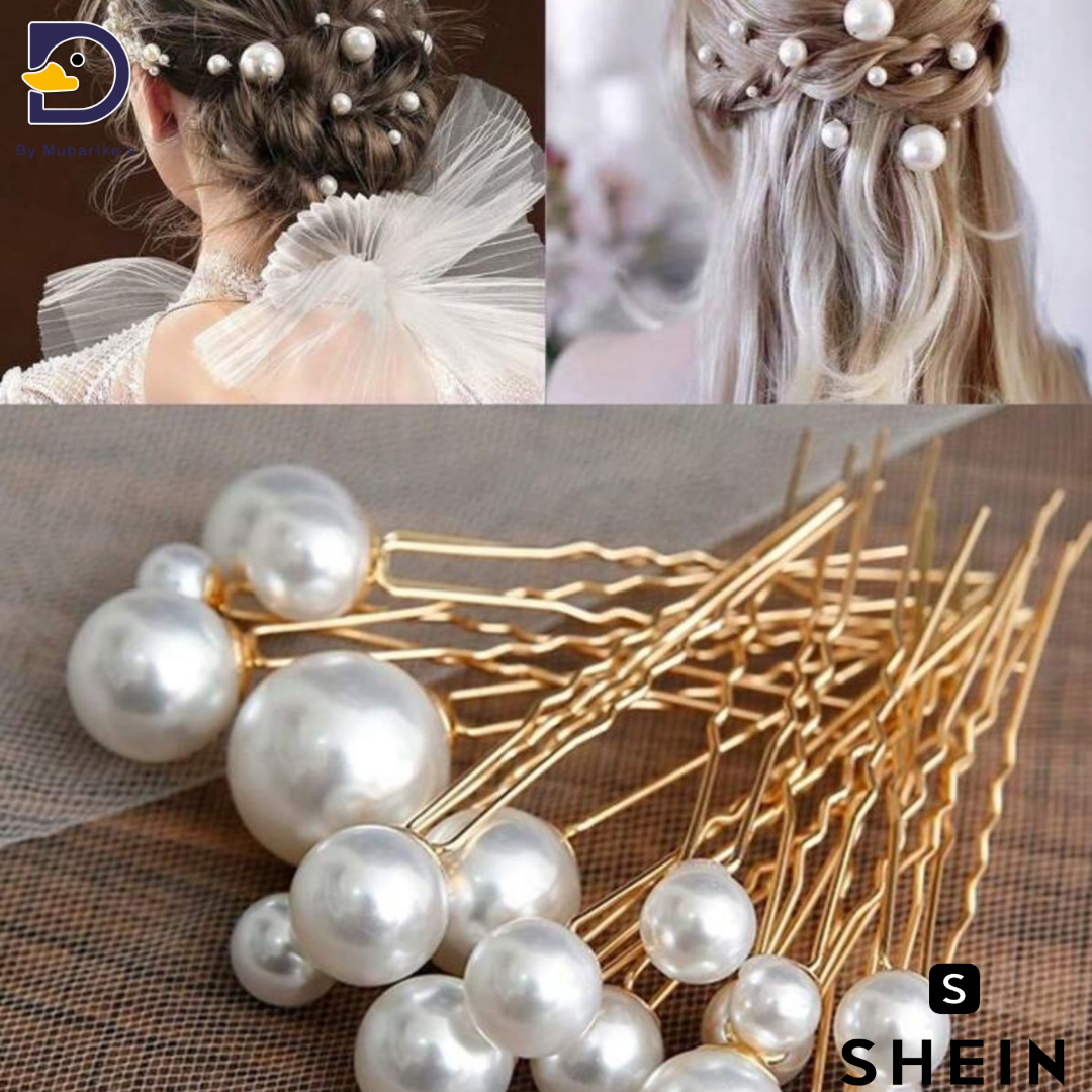 18pcs Girls' Party Hairstyle Pearl Hairpin, French Pearl Decor U-shaped Hairpin, Suitable For Party, Banquet, Wedding Bride, Flower Girl