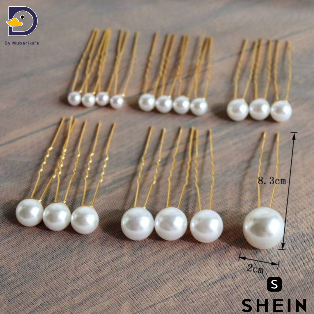 18pcs Girls' Party Hairstyle Pearl Hairpin, French Pearl Decor U-shaped Hairpin, Suitable For Party, Banquet, Wedding Bride, Flower Girl