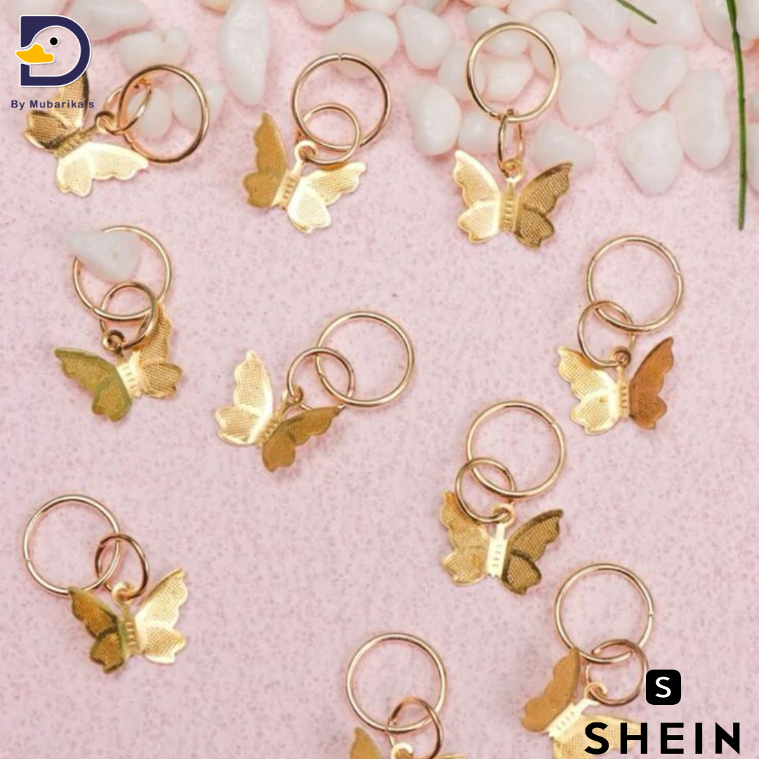 10pcs Butterfly Charm Fashion Hair Ring For Hair Decoration