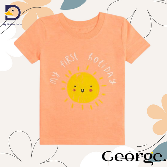 GEORGE NEON ORANGE MY FIRST HOLIDAY T-SHIRT