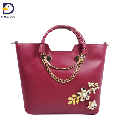 Women's PU Leather Plain Handbag