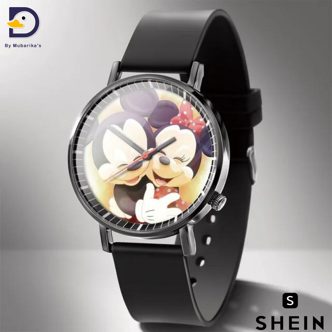 Disney Mickey Minnie Mouse Girl Boy Children's Kids Watch Women Cute Male Female Couple Wrist Watches Birthday Gifts