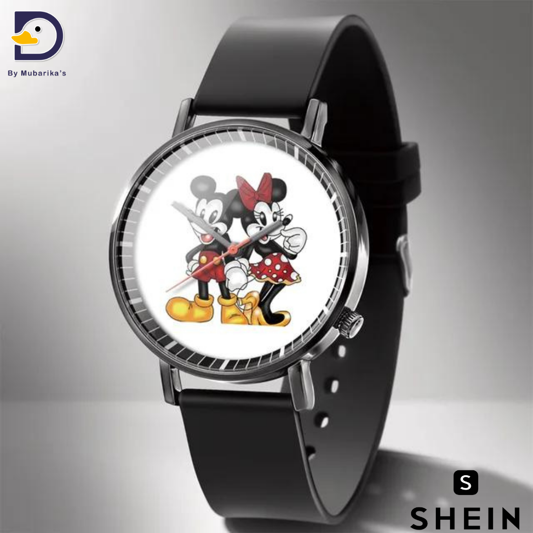 Disney Mickey Minnie Mouse Girl Boy Children's Kids Watch Women Cute Male Female Couple Wrist Watches Birthday Gifts