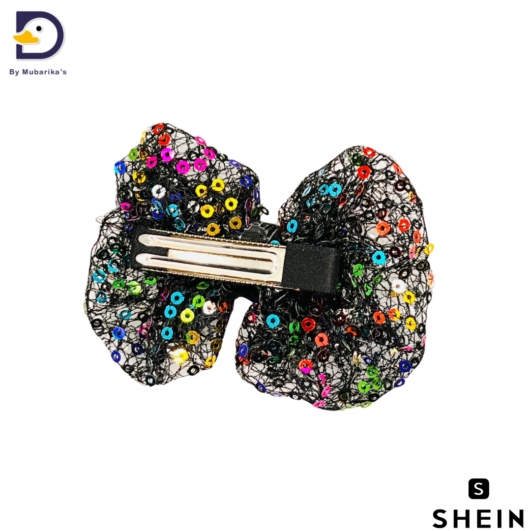 Net Multicolor Bow Hair Clip Pair