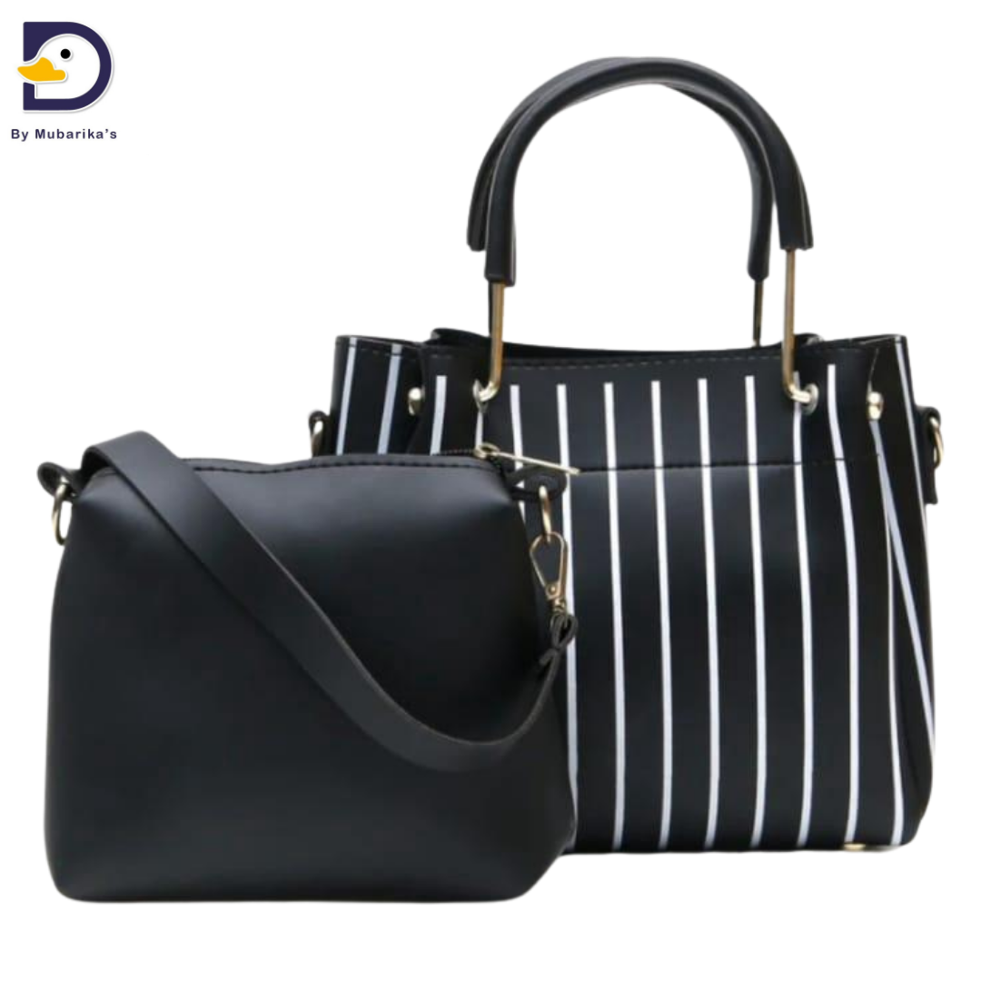 Women's Printed Leather Hand Bag Pair