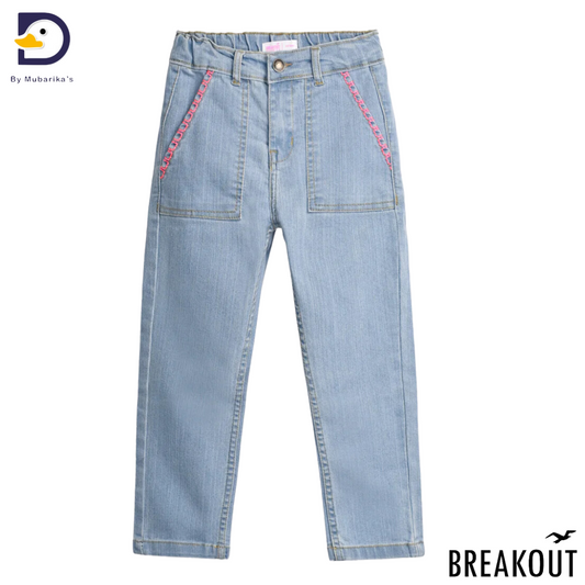 GIRLS EMBROIDERED POCKET DENIM